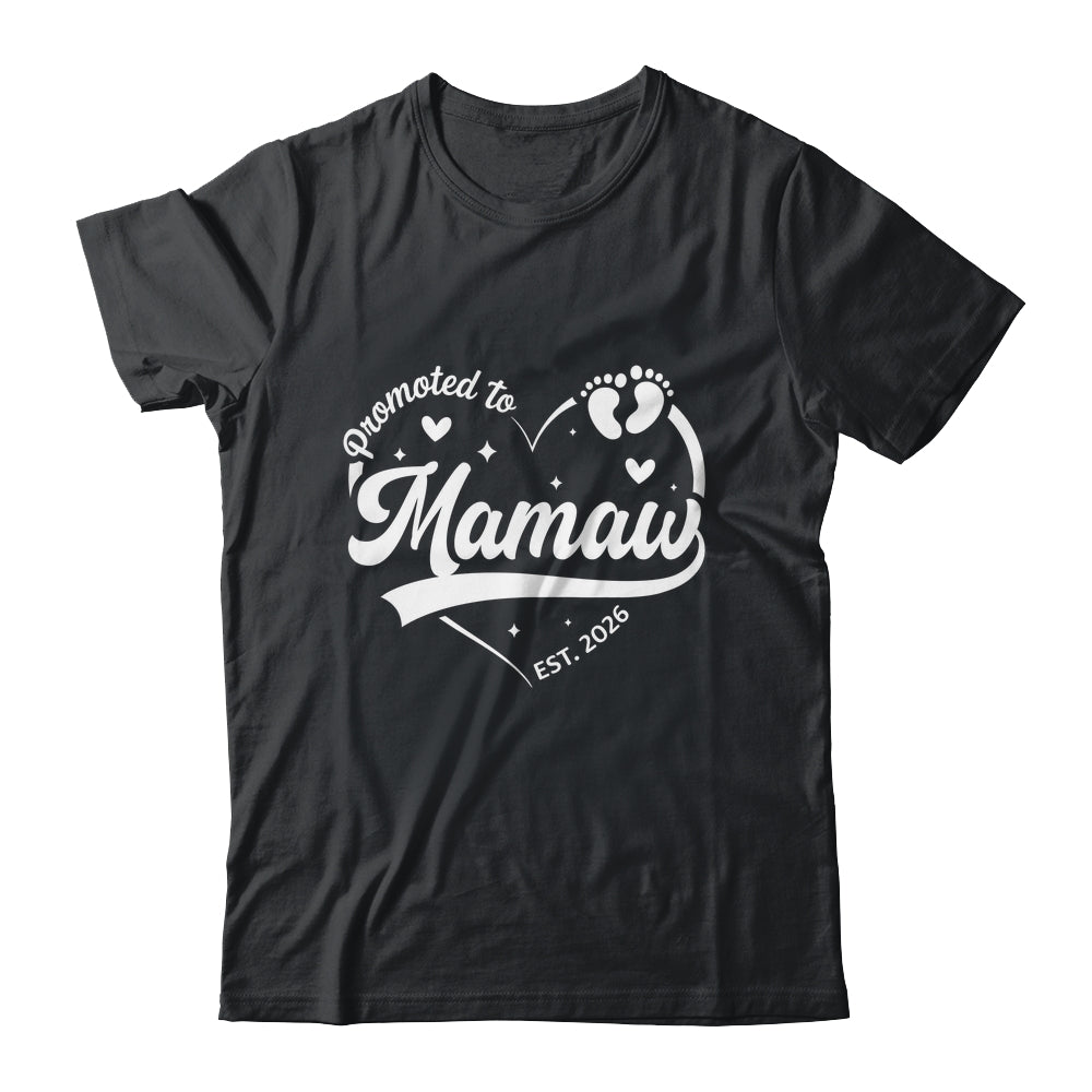 Promoted To Mamaw Est 2026 Soon To Be New Grandmom Heart Shirt & Tank Top | siriusteestore