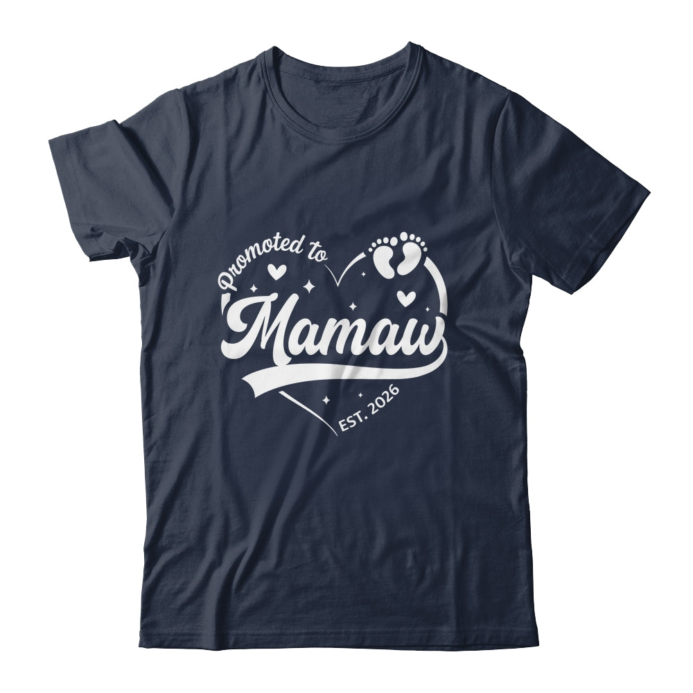 Promoted To Mamaw Est 2026 Soon To Be New Grandmom Heart Shirt & Tank Top | siriusteestore