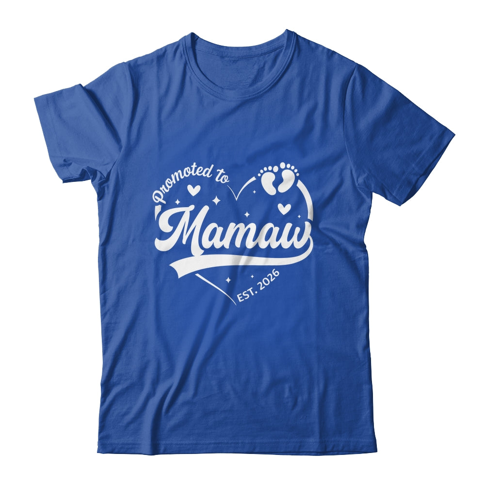 Promoted To Mamaw Est 2026 Soon To Be New Grandmom Heart Shirt & Tank Top | siriusteestore