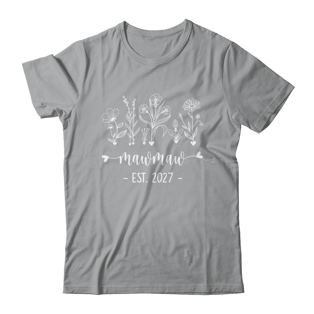 Promoted To Mawmaw 2027 Pregnancy Announcement Floral Shirt & Tank Top | siriusteestore