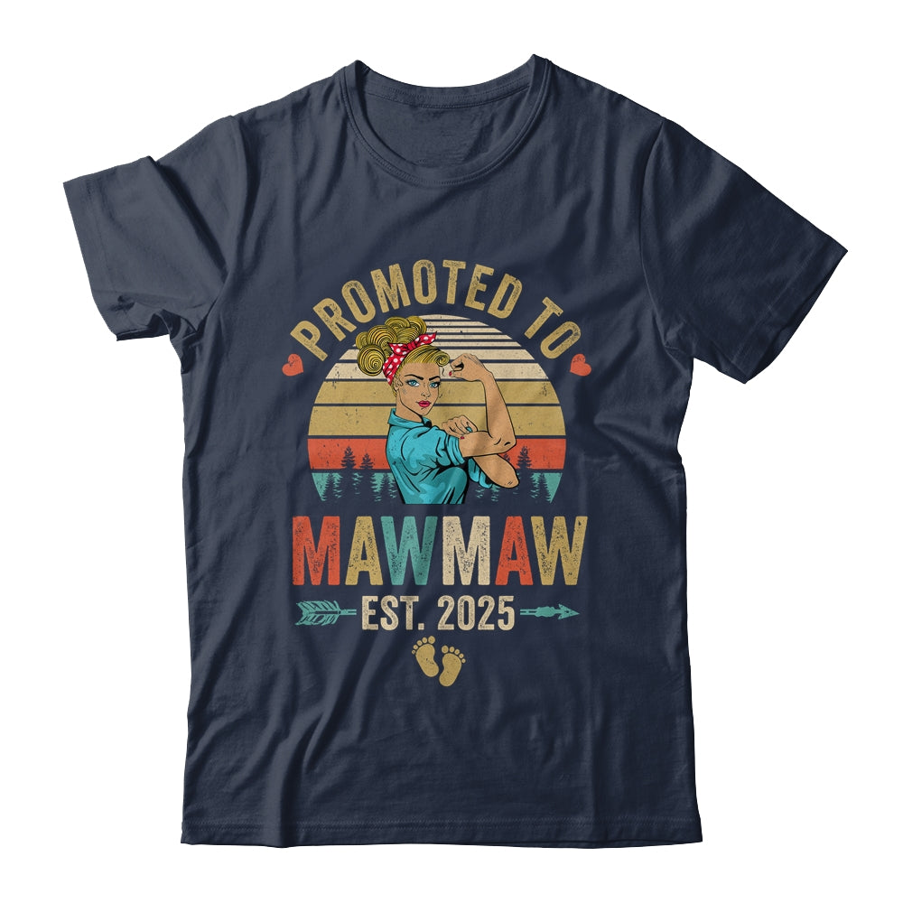 Promoted To Mawmaw Est 2025 Retro First Time Mawmaw Shirt & Tank Top | siriusteestore