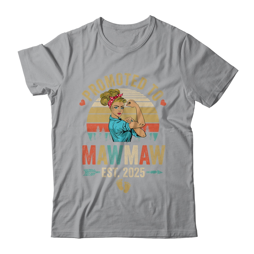 Promoted To Mawmaw Est 2025 Retro First Time Mawmaw Shirt & Tank Top | siriusteestore