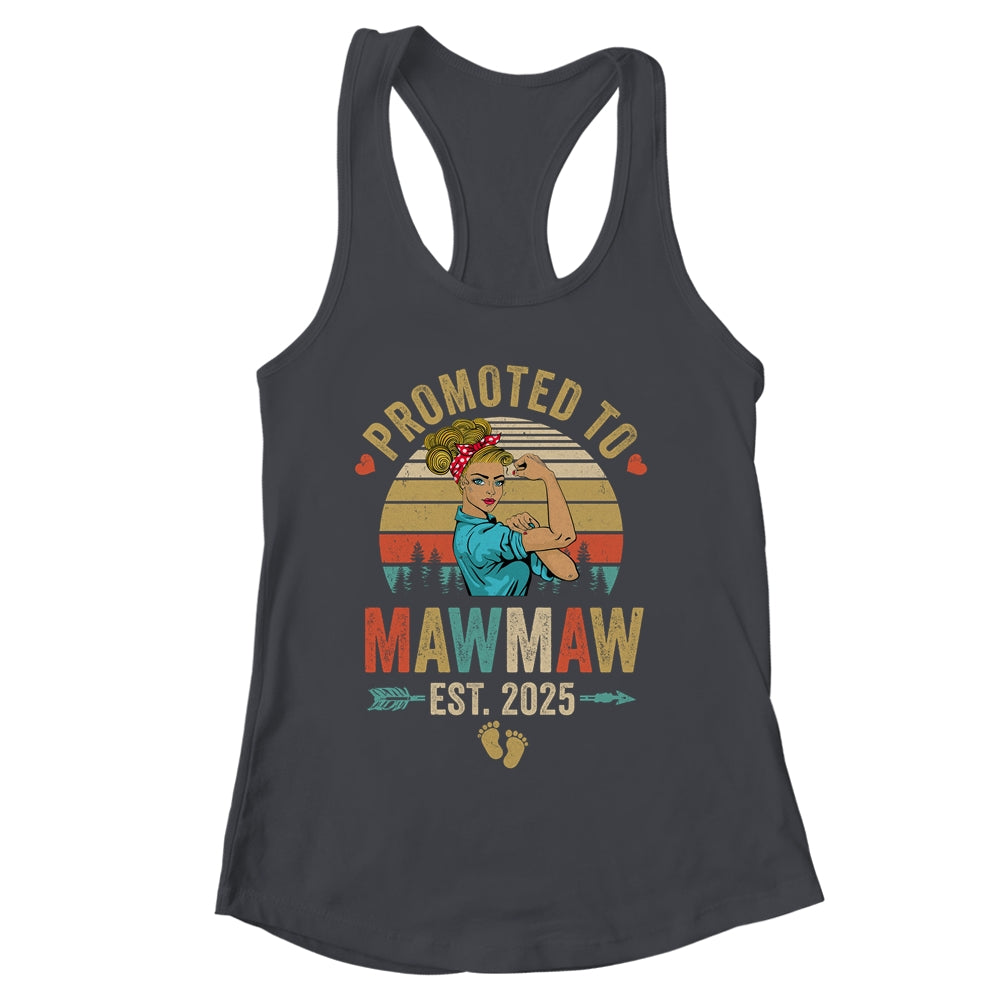 Promoted To Mawmaw Est 2025 Retro First Time Mawmaw Shirt & Tank Top | siriusteestore