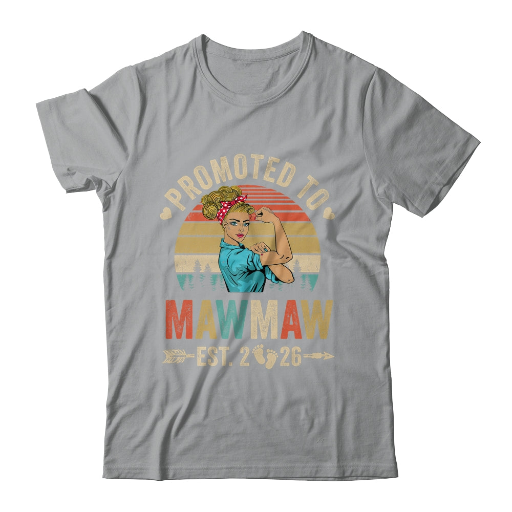 Promoted To Mawmaw Est 2026 Retro First Time Mawmaw Shirt & Tank Top | siriusteestore