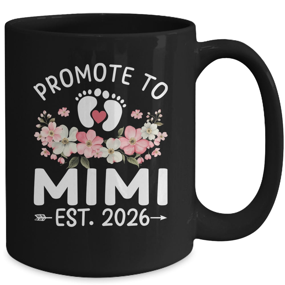 Promoted To Mimi 2026 First Time Floral New Mimi Mug | siriusteestore