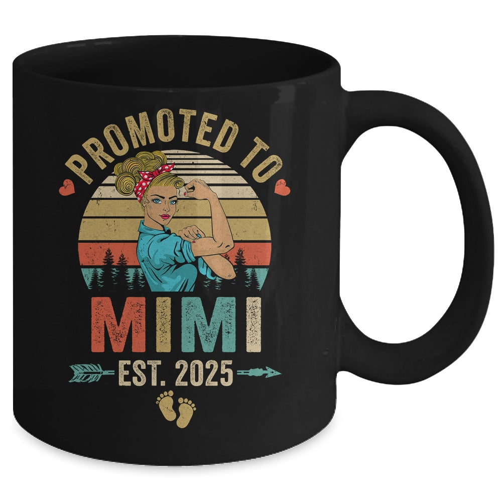 Promoted To Mimi Est 2025 Retro First Time Mimi Mug | siriusteestore