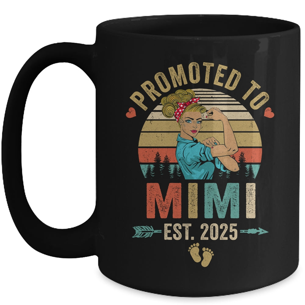 Promoted To Mimi Est 2025 Retro First Time Mimi Mug | siriusteestore