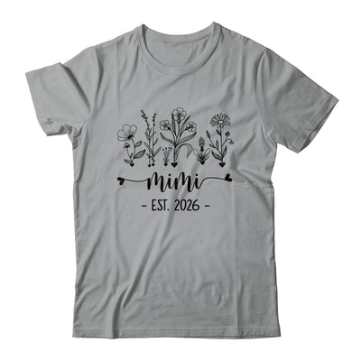 Promoted To Mimi Est 2026 Pregnancy Announcement Flower Shirt & Hoodie | siriusteestore