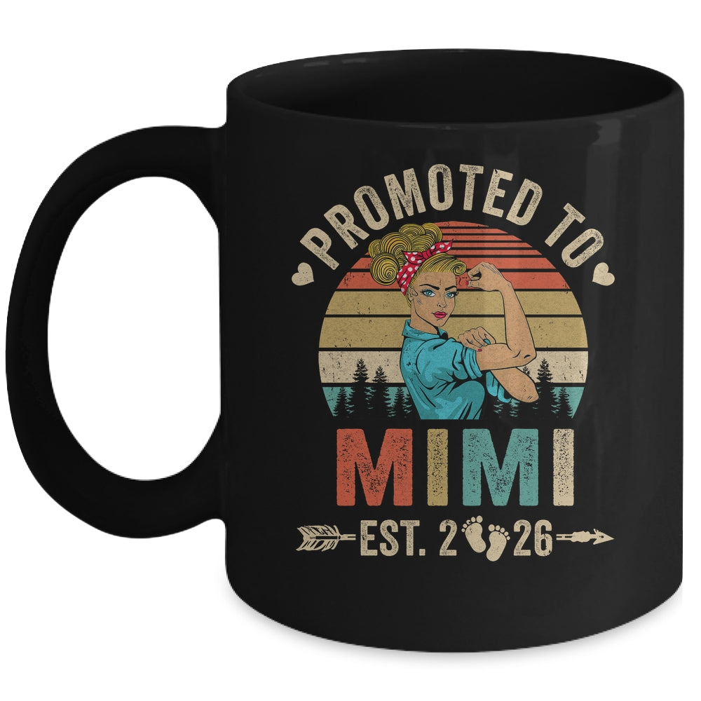 Promoted To Mimi Est 2026 Retro First Time Mimi Mug | siriusteestore