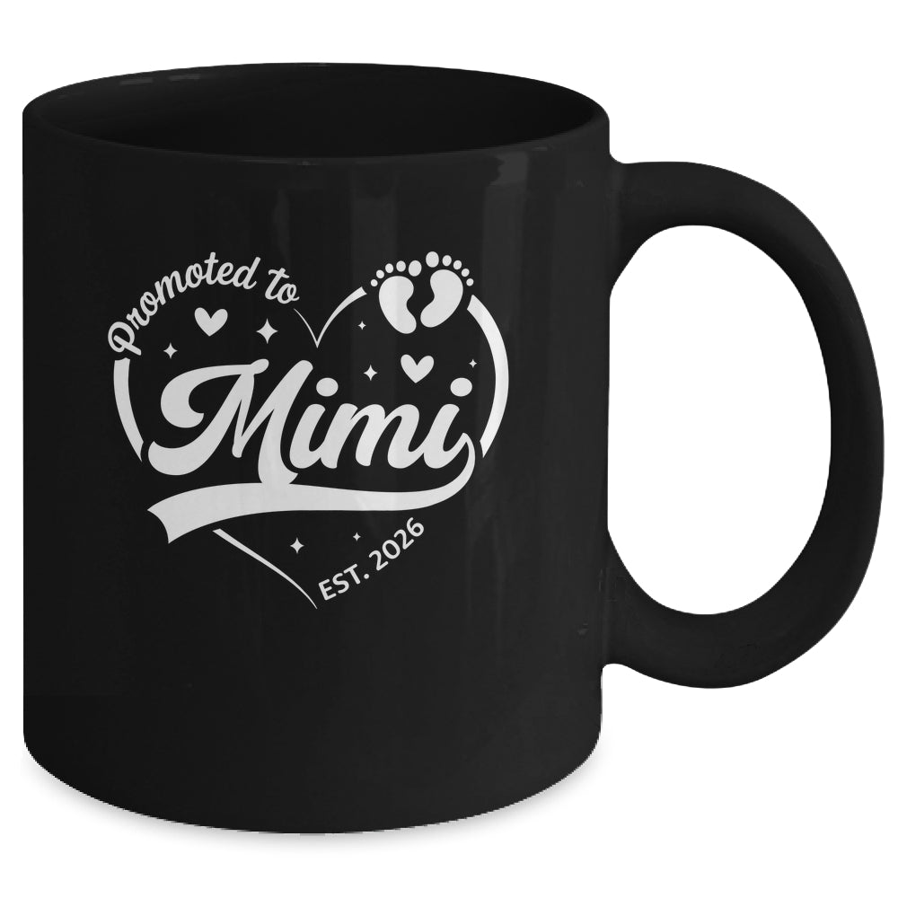 Promoted To Mimi Est 2026 Soon To Be New Grandmom Heart Mug | siriusteestore