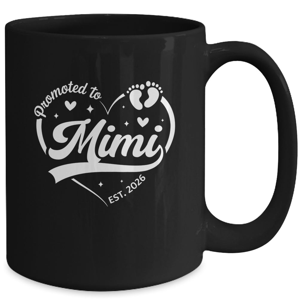 Promoted To Mimi Est 2026 Soon To Be New Grandmom Heart Mug | siriusteestore