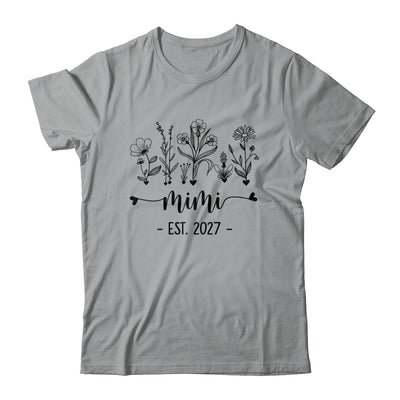 Promoted To Mimi Est 2027 Pregnancy Announcement Flower Shirt & Tank Top | siriusteestore