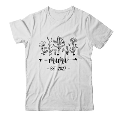Promoted To Mimi Est 2027 Pregnancy Announcement Flower Shirt & Tank Top | siriusteestore