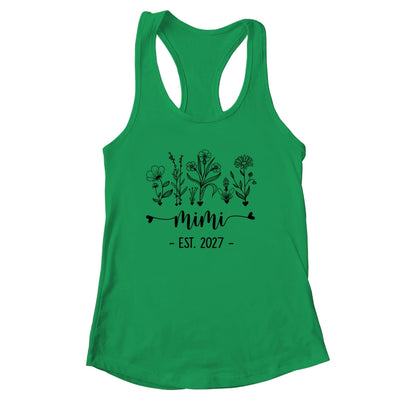 Promoted To Mimi Est 2027 Pregnancy Announcement Flower Shirt & Tank Top | siriusteestore