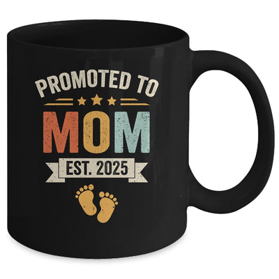 Promoted To Mom 2025 Retro Soon To Be Mom Est 2025 Mug | siriusteestore