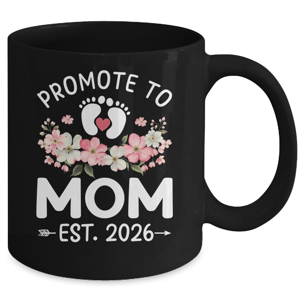 Promoted To Mom 2026 First Time Floral New Mommy Mug | siriusteestore