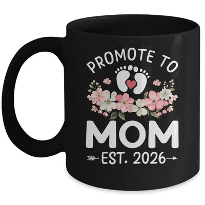 Promoted To Mom 2026 First Time Floral New Mommy Mug | siriusteestore