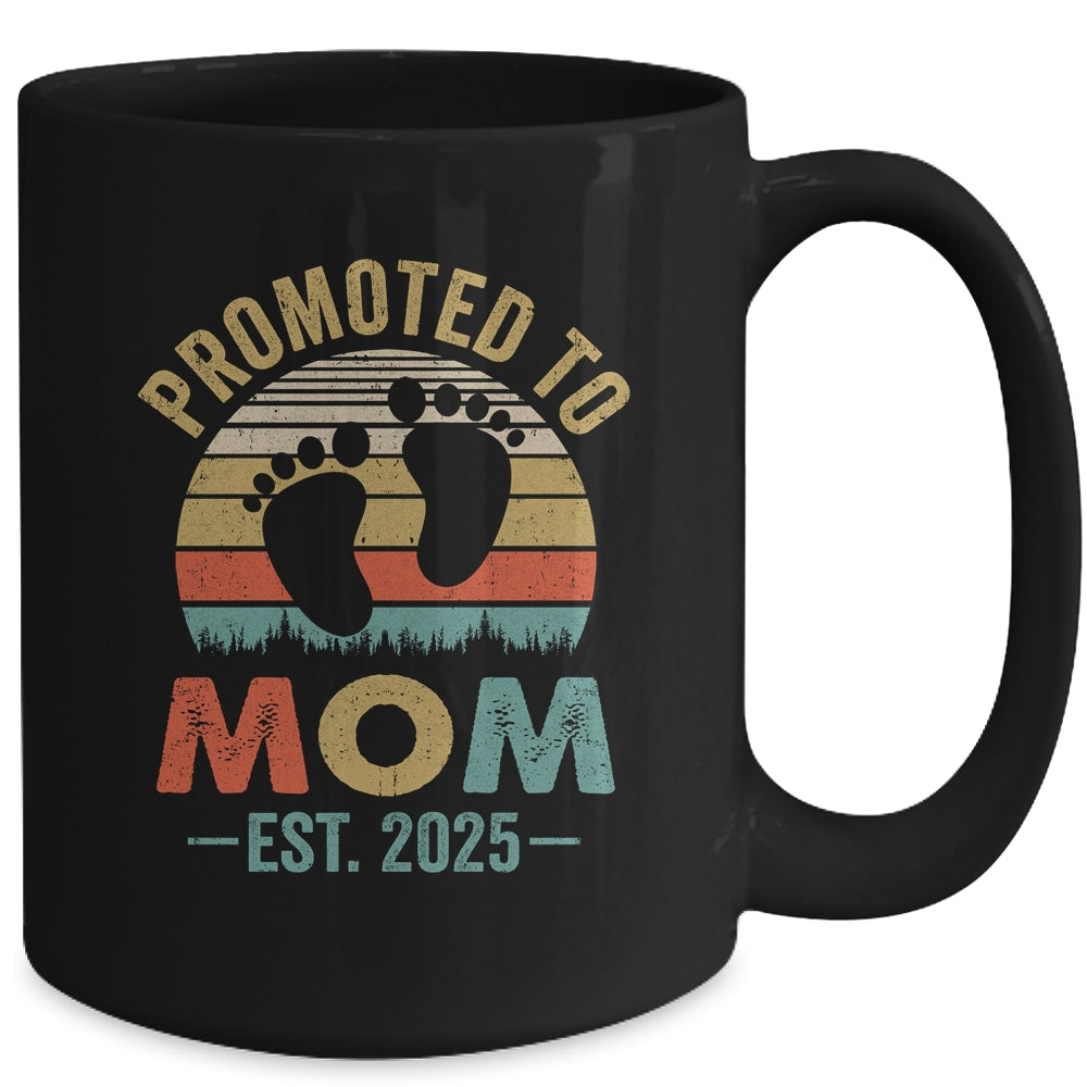 Promoted To Mom Est 2025 Mothers Day Vintage Mug | siriusteestore
