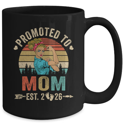Promoted To Mom Est 2026 Retro First Time Mom Mug | siriusteestore