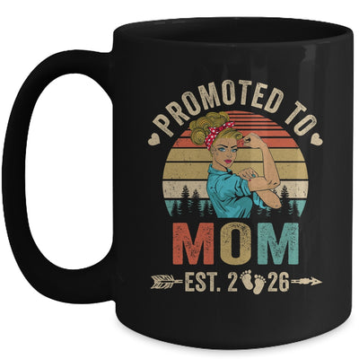 Promoted To Mom Est 2026 Retro First Time Mom Mug | siriusteestore