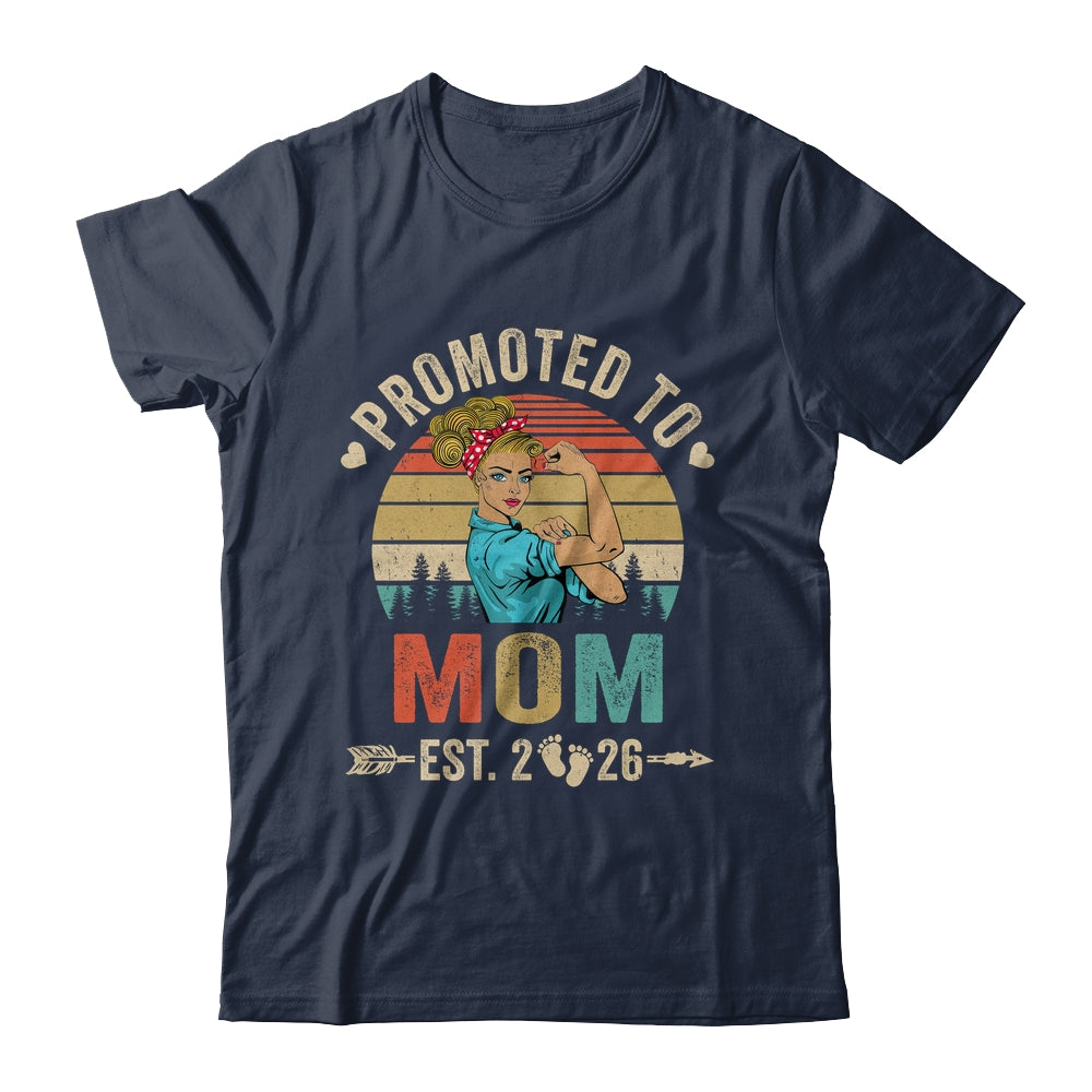 Promoted To Mom Est 2026 Retro First Time Mom Shirt & Tank Top | siriusteestore