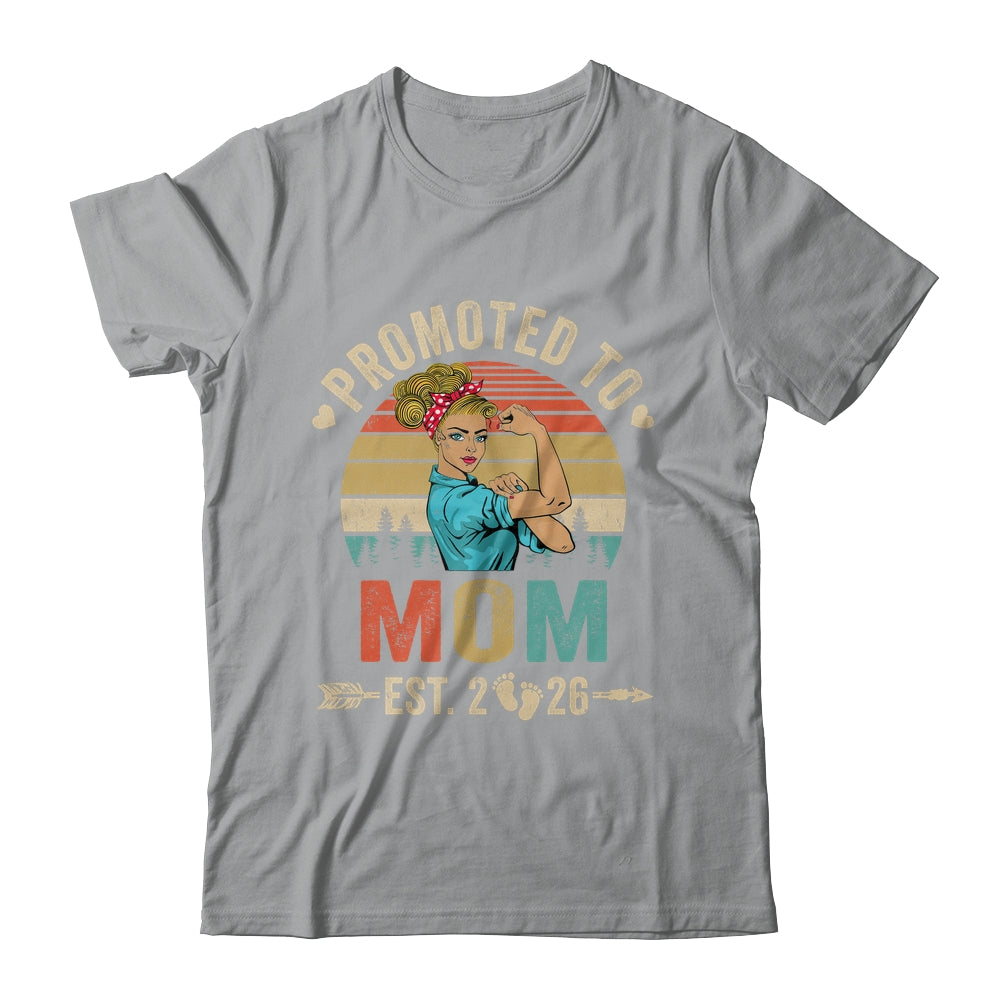 Promoted To Mom Est 2026 Retro First Time Mom Shirt & Tank Top | siriusteestore