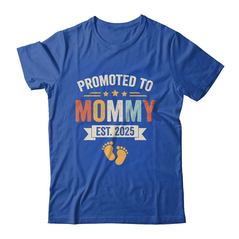 Promoted To Mommy 2025 Retro Soon To Be Mommy Est 2025 Shirt & Hoodie | siriusteestore