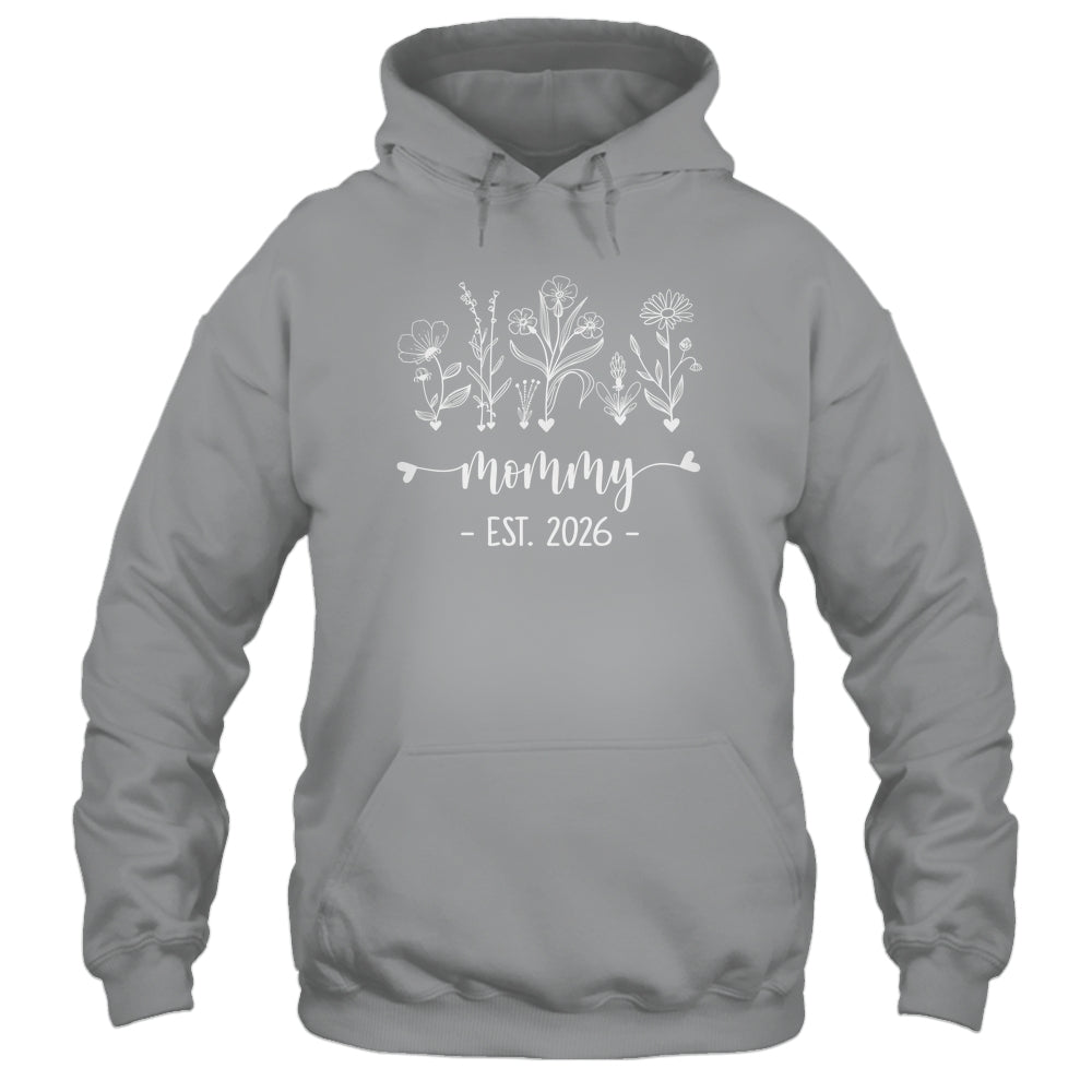 Promoted To Mommy 2026 Pregnancy Announcement Floral Shirt & Hoodie | siriusteestore