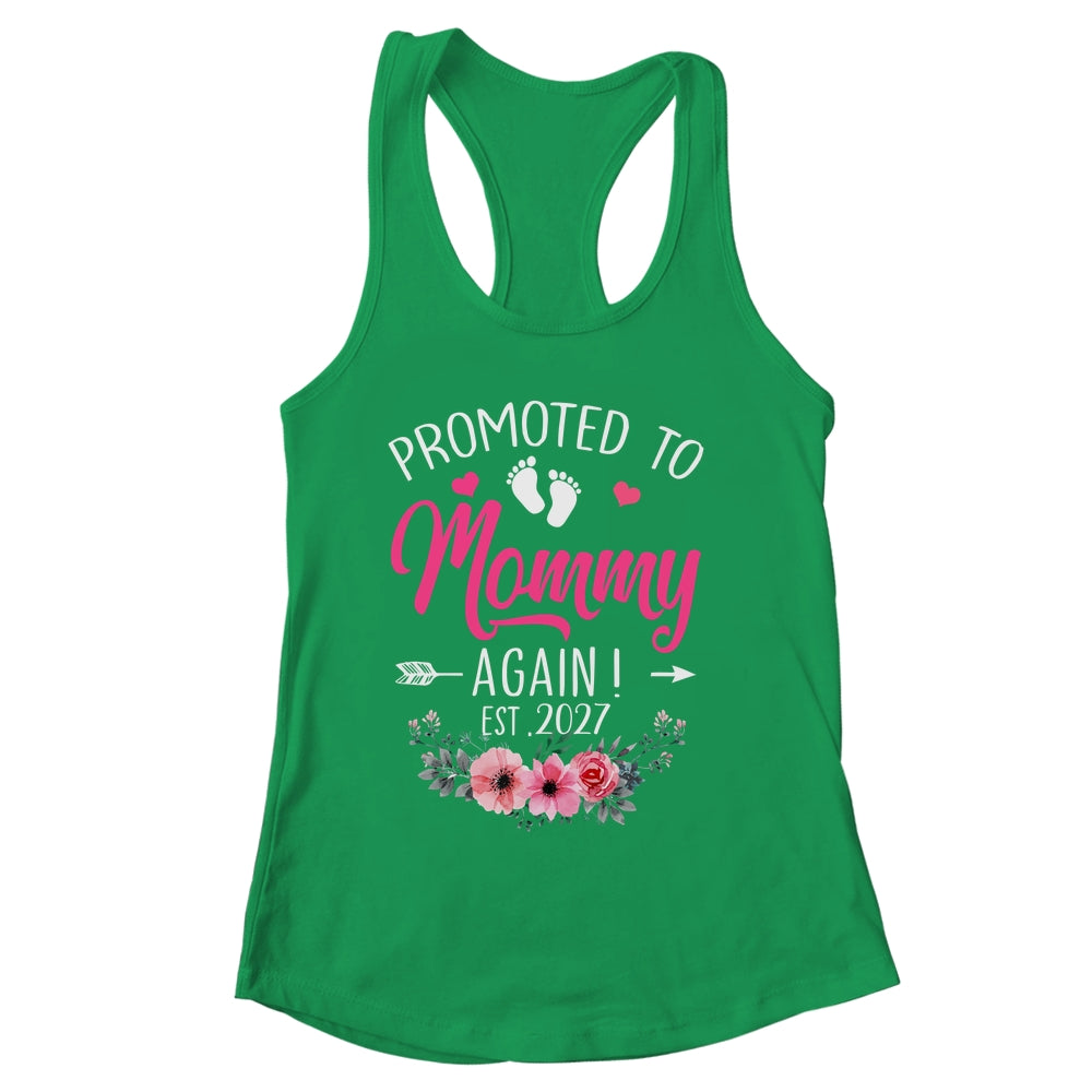 Promoted To Mommy Again Est 2027 Mothers Day Shirt & Tank Top | siriusteestore