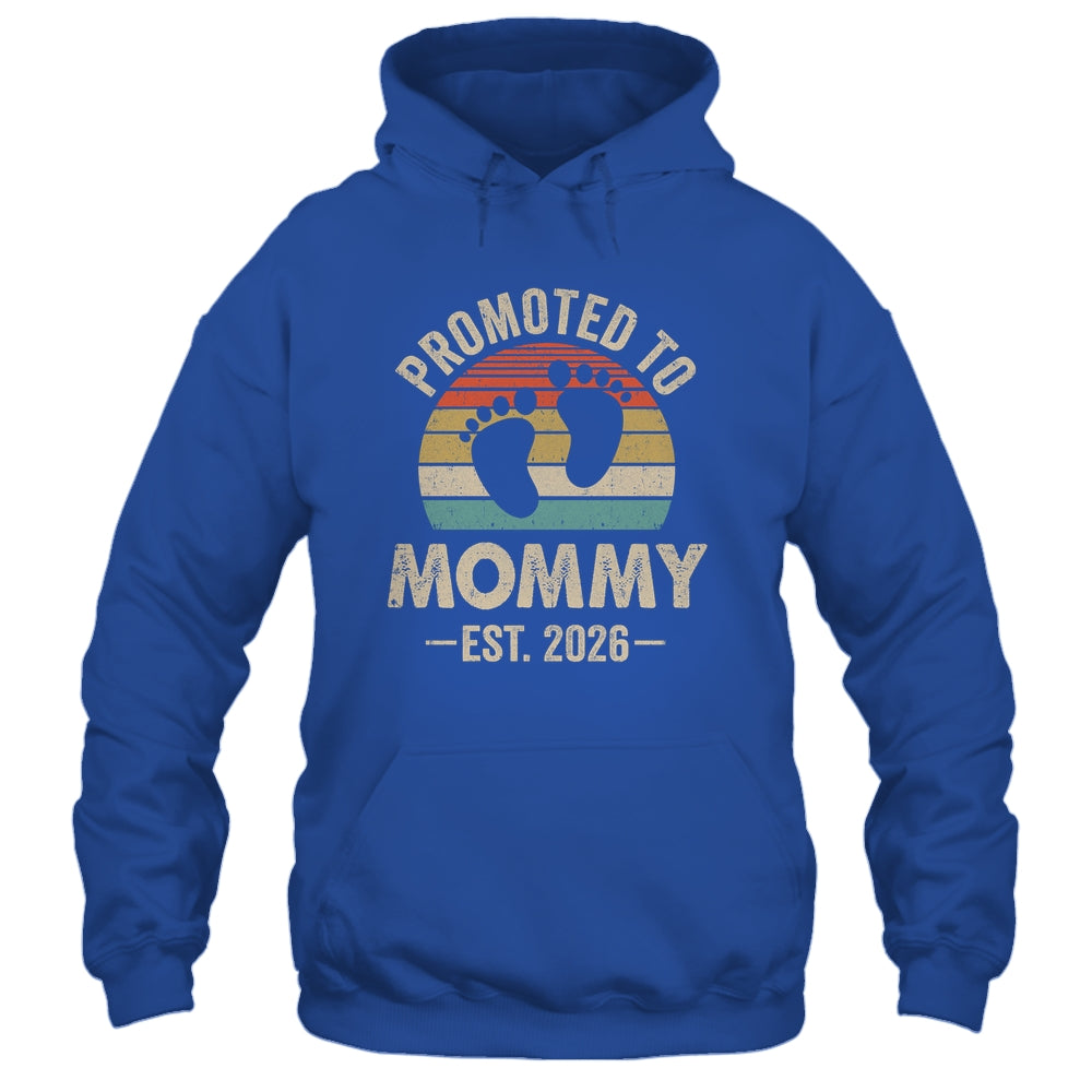Promoted To Mommy Est 2026 Mothers Day Vintage Shirt & Hoodie | siriusteestore
