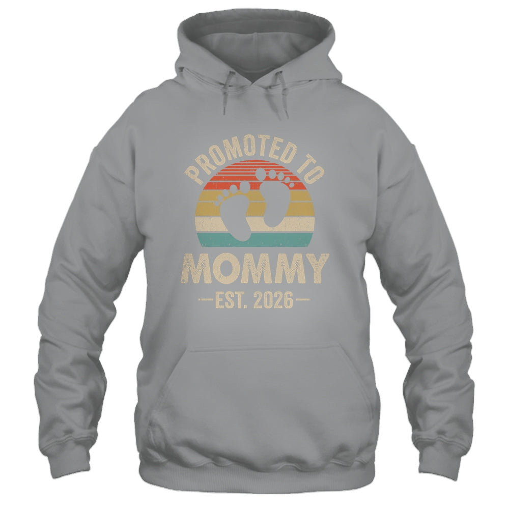 Promoted To Mommy Est 2026 Mothers Day Vintage Shirt & Hoodie | siriusteestore