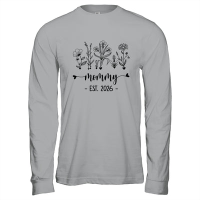 Promoted To Mommy Est 2026 Pregnancy Announcement Flower Shirt & Hoodie | siriusteestore