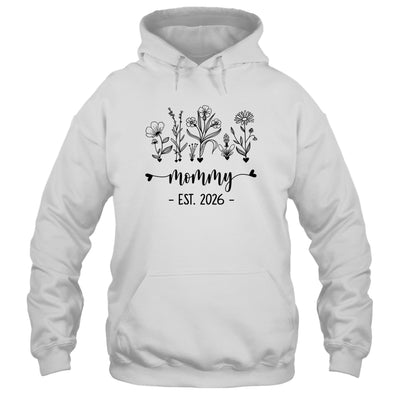 Promoted To Mommy Est 2026 Pregnancy Announcement Flower Shirt & Hoodie | siriusteestore