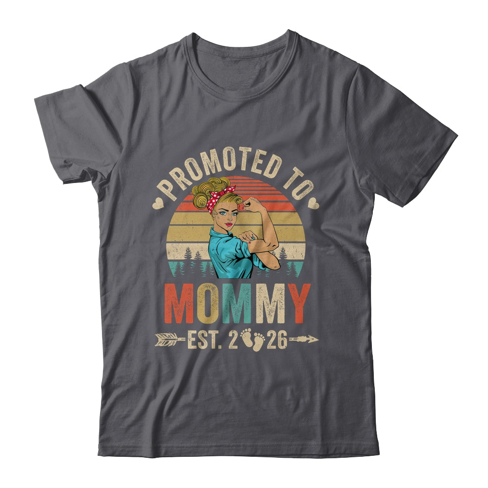 Promoted To Mommy Est 2026 Retro First Time Mommy Shirt & Tank Top | siriusteestore
