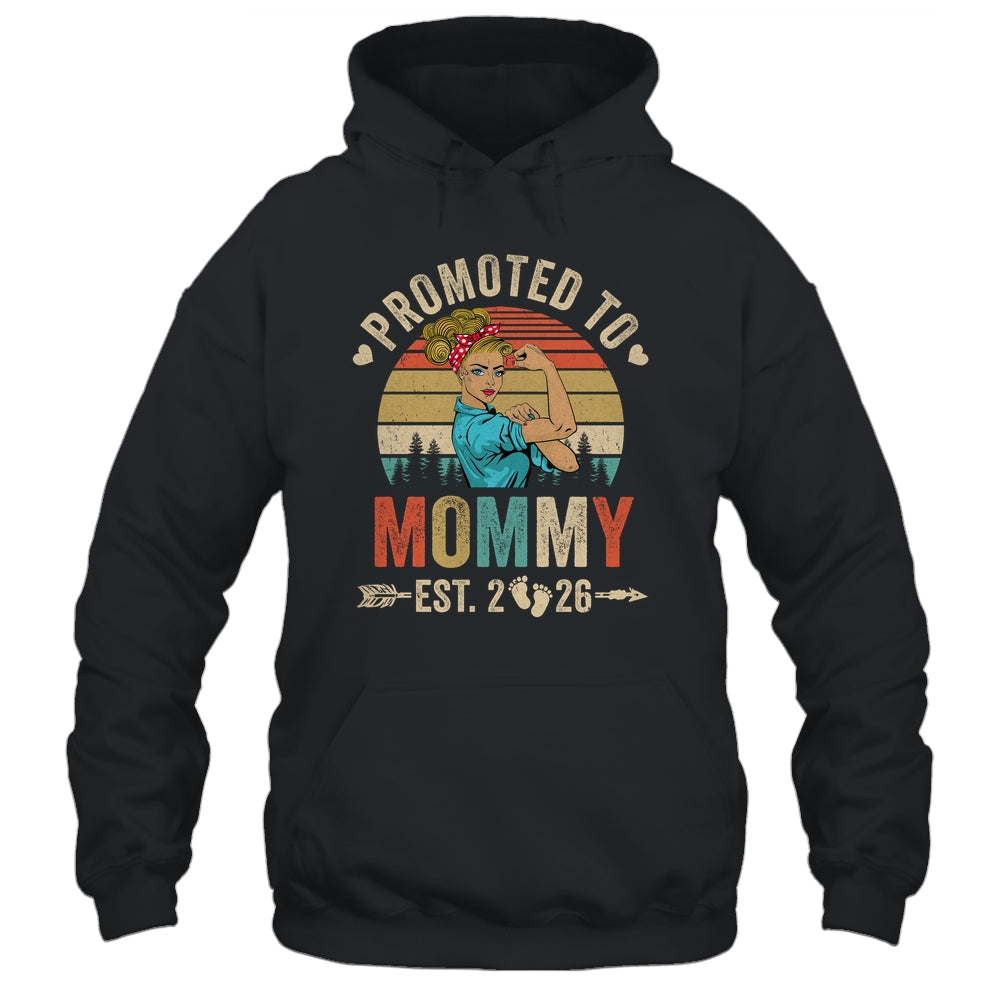 Promoted To Mommy Est 2026 Retro First Time Mommy Shirt & Tank Top | siriusteestore