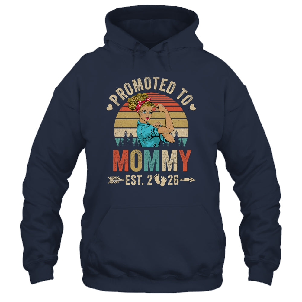 Promoted To Mommy Est 2026 Retro First Time Mommy Shirt & Tank Top | siriusteestore