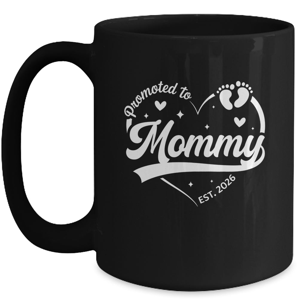 Promoted To Mommy Est 2026 Soon To Be New Grandmom Heart Mug | siriusteestore