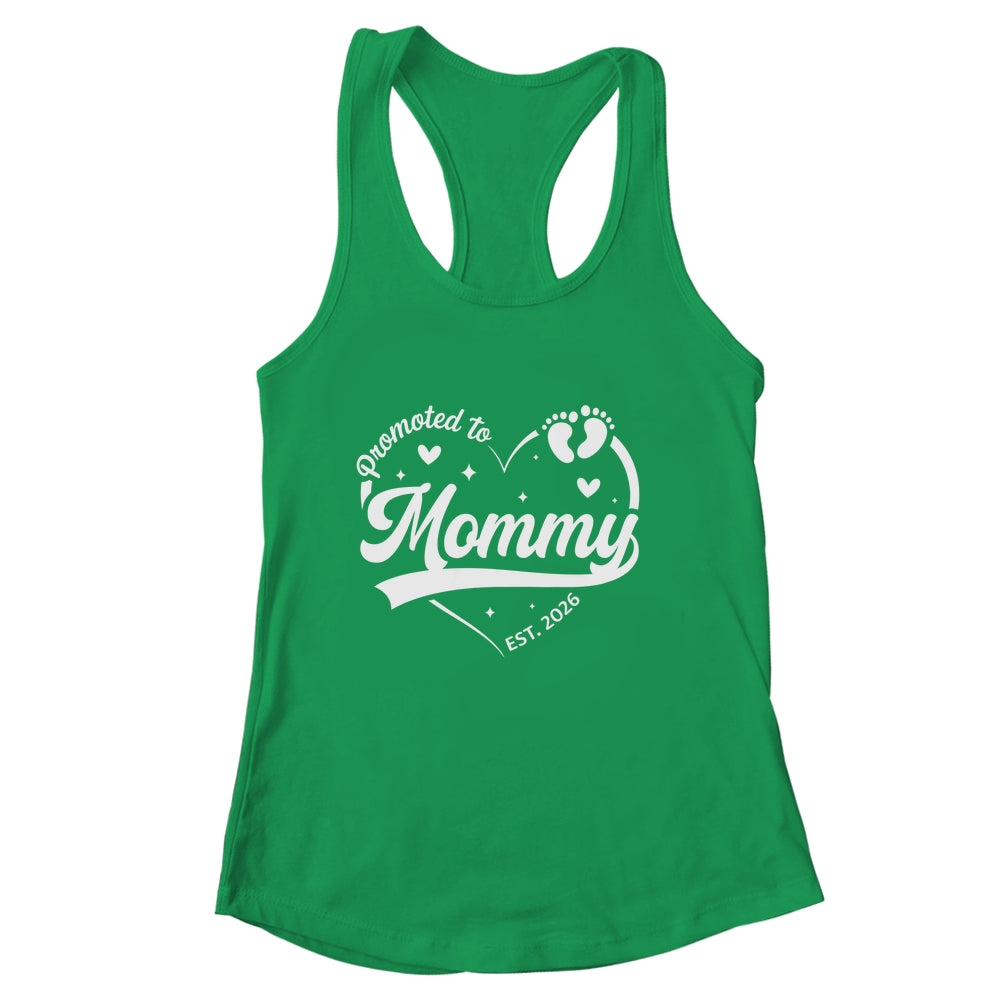 Promoted To Mommy Est 2026 Soon To Be New Grandmom Heart Shirt & Tank Top | siriusteestore