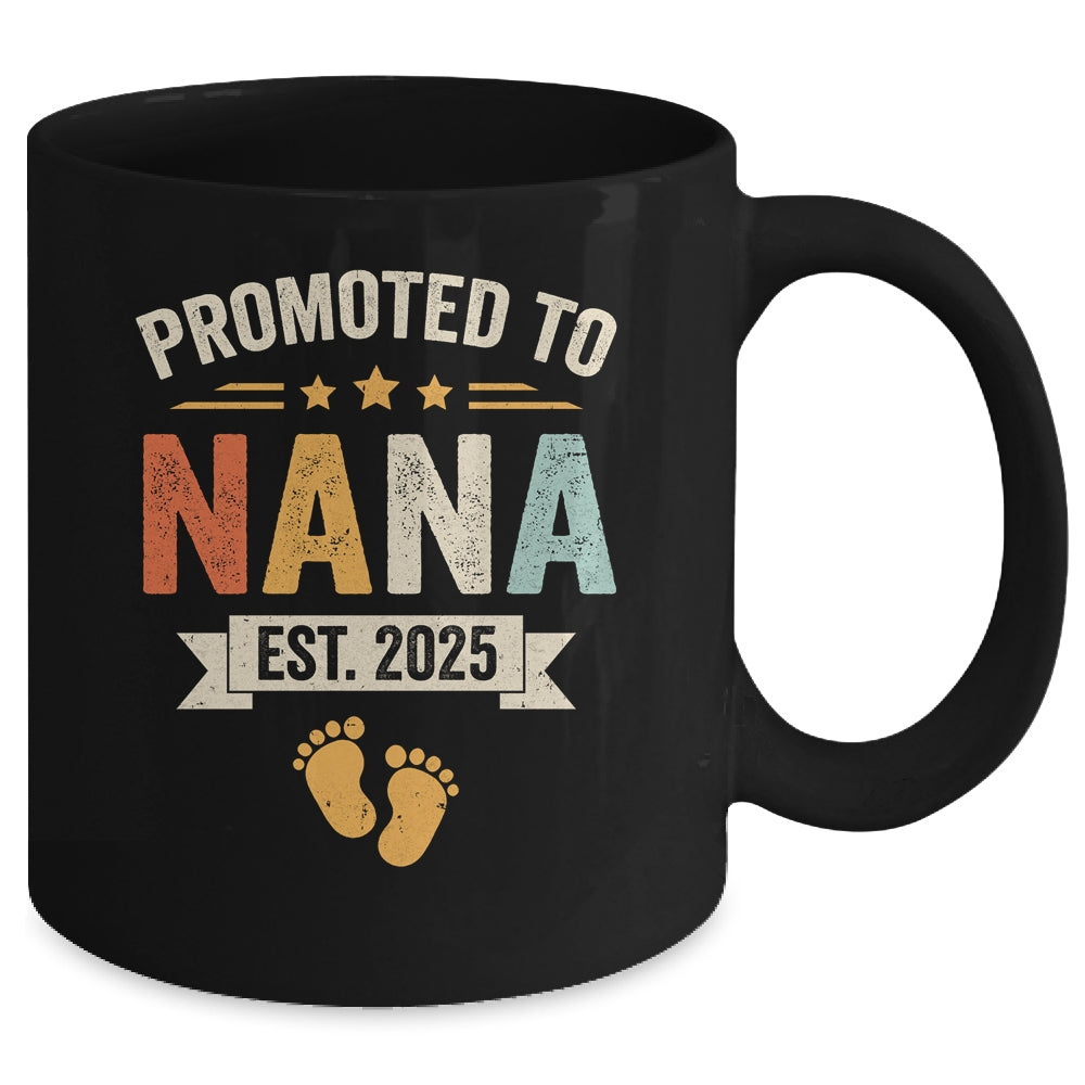 Promoted To Nana 2025 Retro Soon To Be Nana Est 2025 Mug | siriusteestore