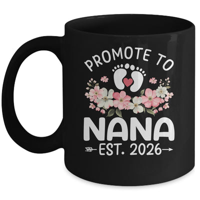Promoted To Nana 2026 First Time Floral New Nana Mug | siriusteestore