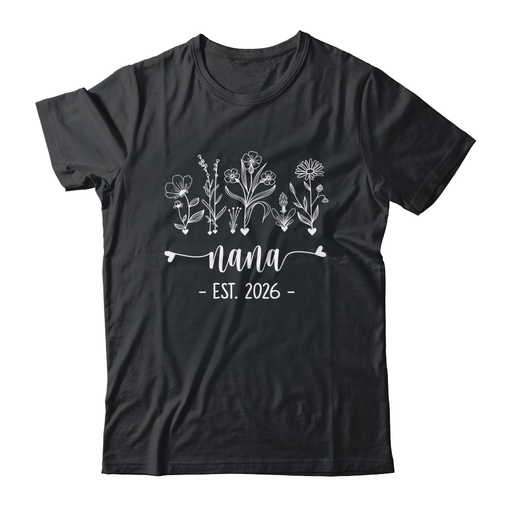 Promoted To Nana 2026 Pregnancy Announcement Floral Shirt & Hoodie | siriusteestore