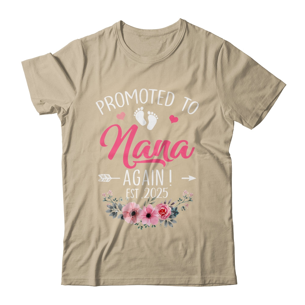 Promoted To Nana Again Est 2025 Mothers Day Shirt & Tank Top | siriusteestore