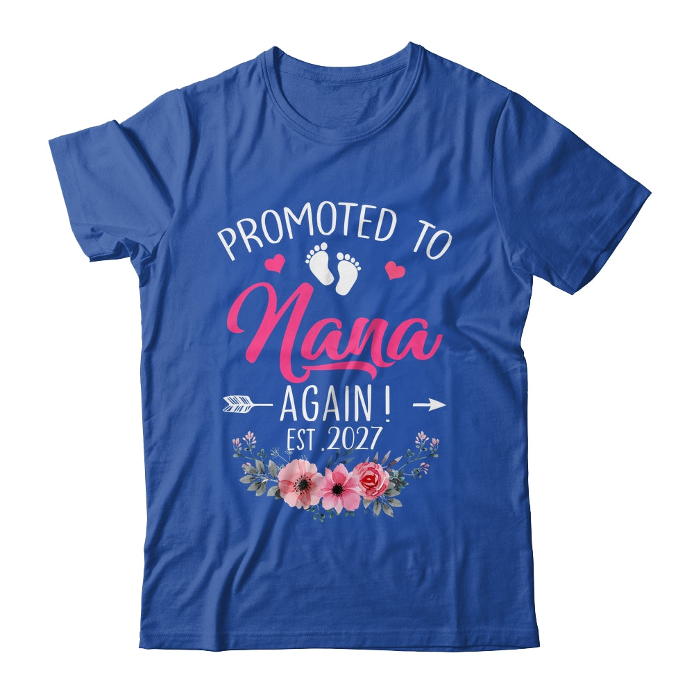 Promoted To Nana Again Est 2027 Mothers Day Shirt & Tank Top | siriusteestore
