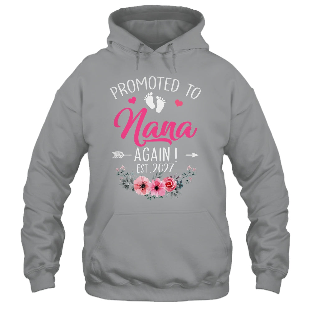 Promoted To Nana Again Est 2027 Mothers Day Shirt & Tank Top | siriusteestore