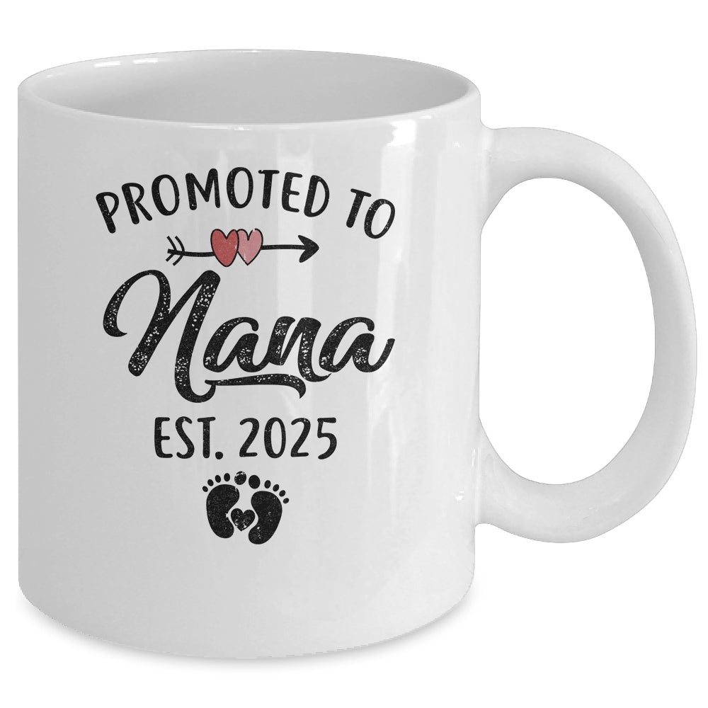 Promoted To Nana Est 2025 First Time Mothers Day Mug | siriusteestore