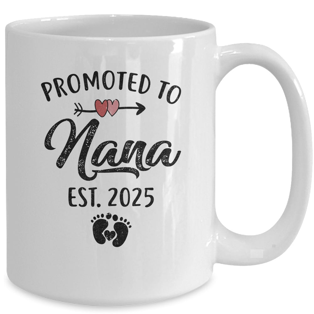 Promoted To Nana Est 2025 First Time Mothers Day Mug | siriusteestore
