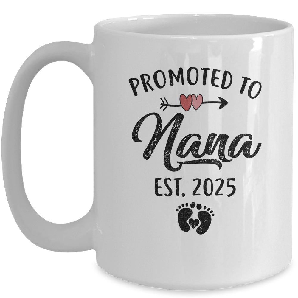 Promoted To Nana Est 2025 First Time Mothers Day Mug | siriusteestore