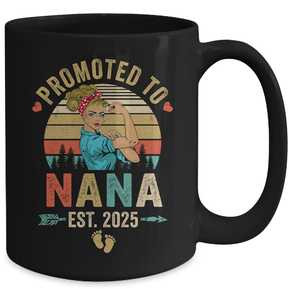 Promoted To Nana Est 2025 Retro First Time Nana Mug | siriusteestore