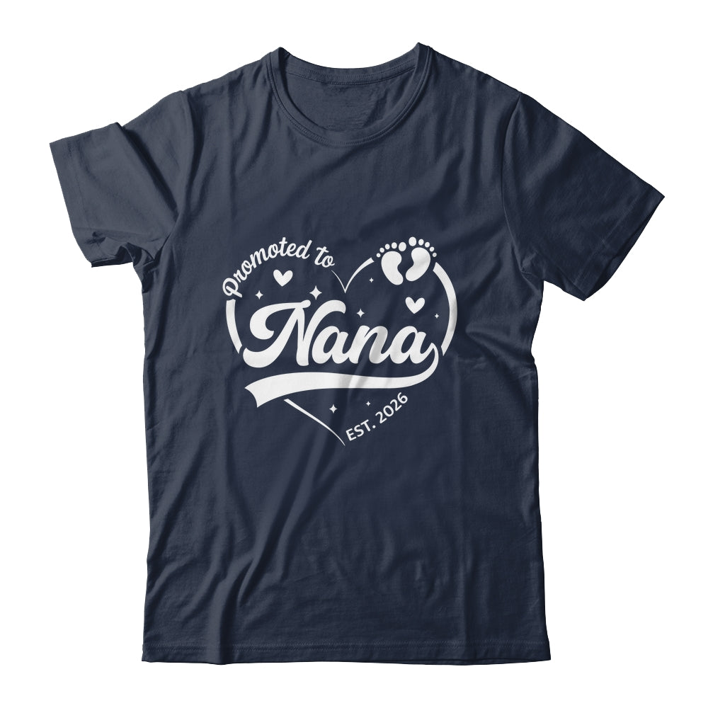 Promoted To Nana Est 2026 Soon To Be New Grandmom Heart Shirt & Tank Top | siriusteestore