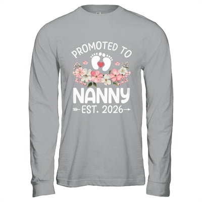 Promoted To Nanny 2026 First Time Floral New Nanny Shirt & Hoodie | siriusteestore